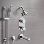 Remer TSR61 Chrome Tub and Shower Set with Multi Function Shower Head and Hand Shower